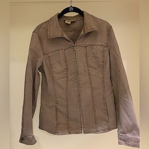 Peck & Peck brown jean jacket size 10